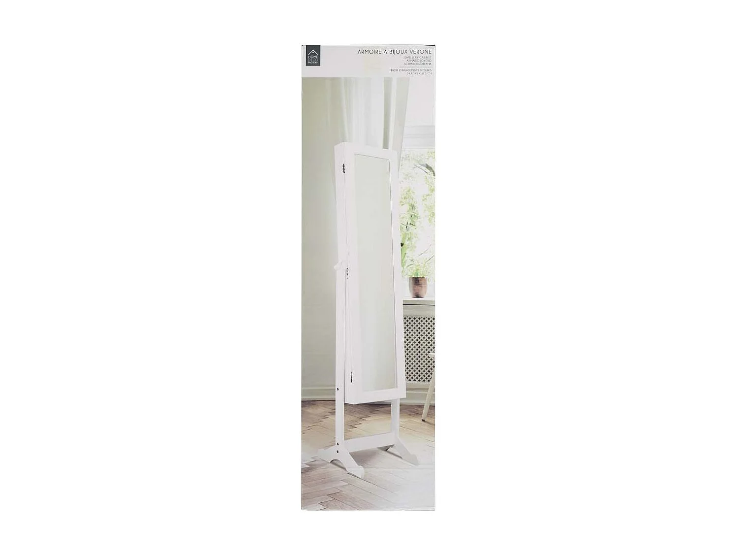 Armoire A Bijoux Sur Pied Verone Blanc