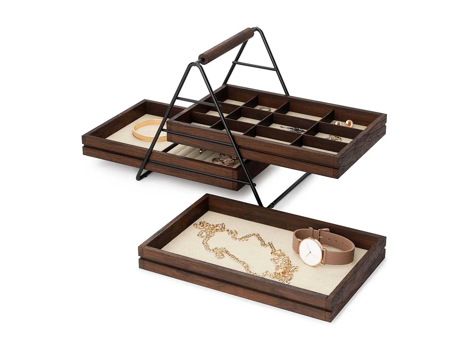 Boite à bijoux Petit panier 3 tiroirs