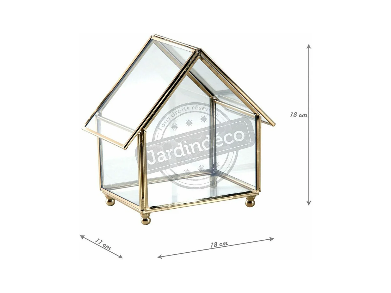 Coffret à bijoux en laiton et verre