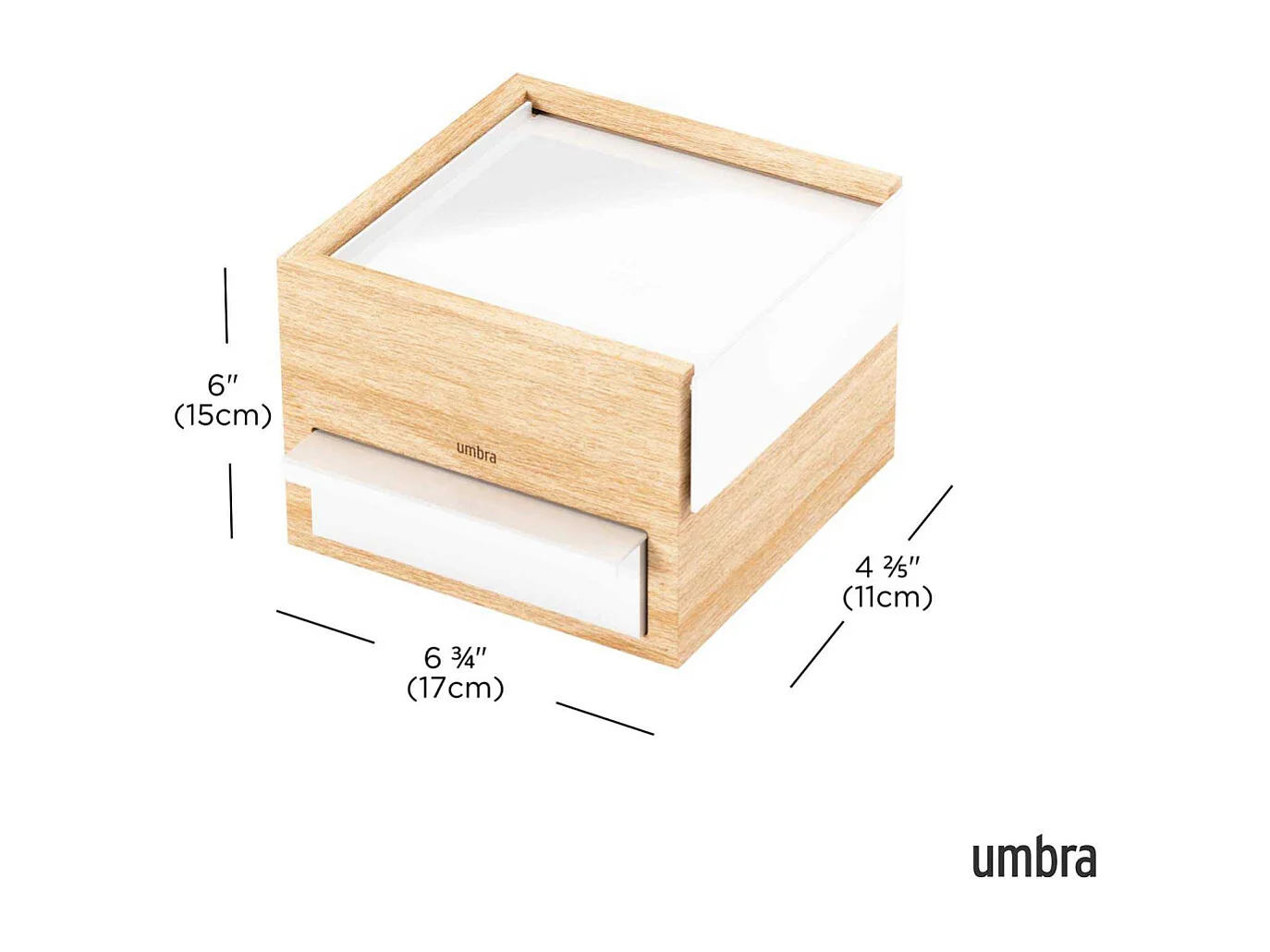 Boîte à bijoux 3 tiroirs Mini stowit Bois clair