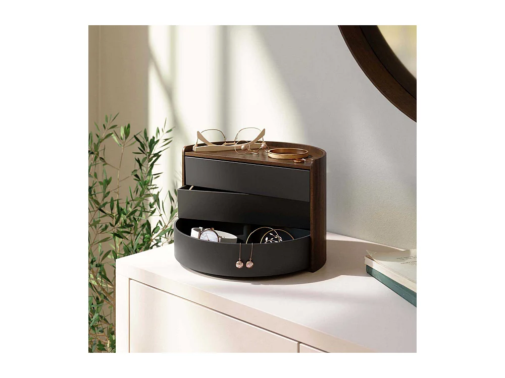 Boite à bijoux en bois ronde Moona