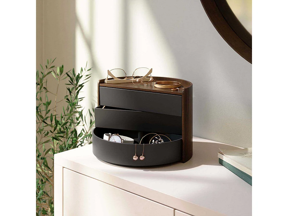 Boite à bijoux en bois ronde Moona