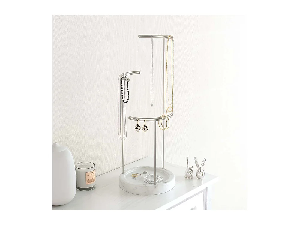 Portagioie in marmo bianco Tesora