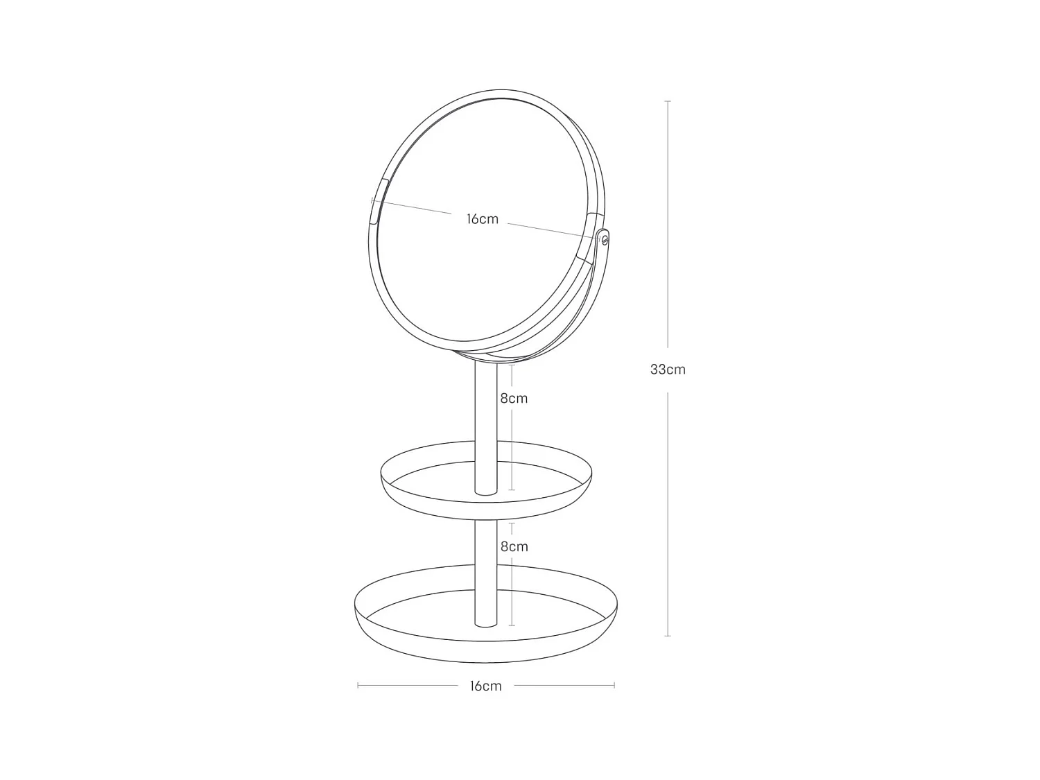 Miroir avec range bijoux intégré Tosca