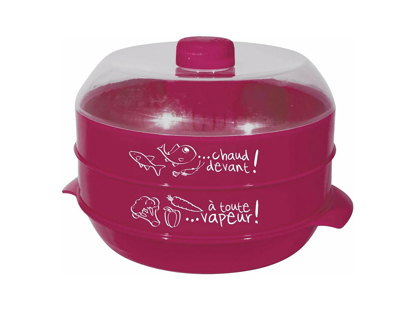 Cuit-vapeur à 2 étages spécial micro-ondes 2.4L Fuschia