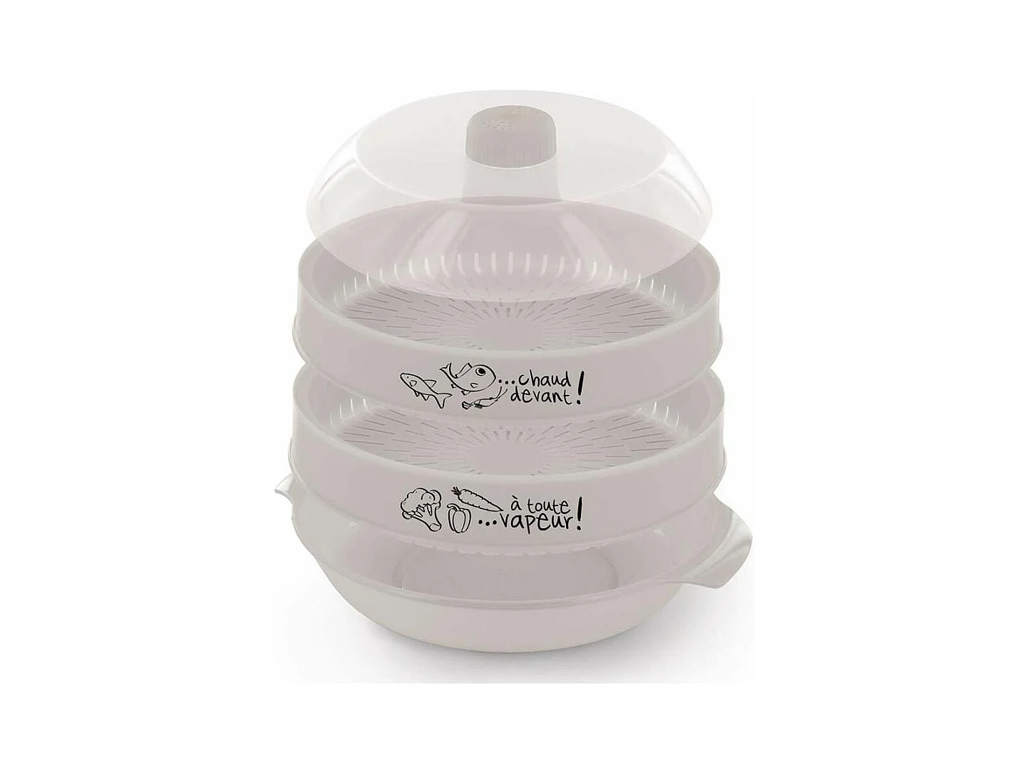 Cuit-vapeur à 2 étages spécial micro-ondes 2.4L Fuschia