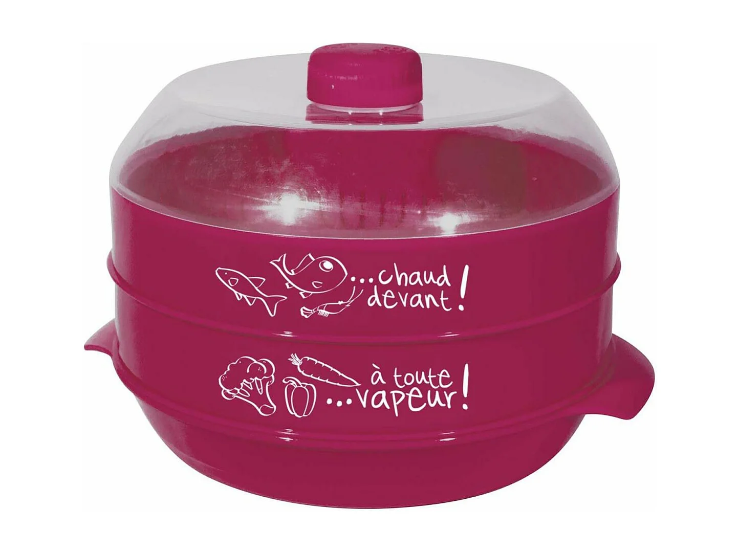 Cuit-vapeur à 2 étages spécial micro-ondes 2.4L Fuschia