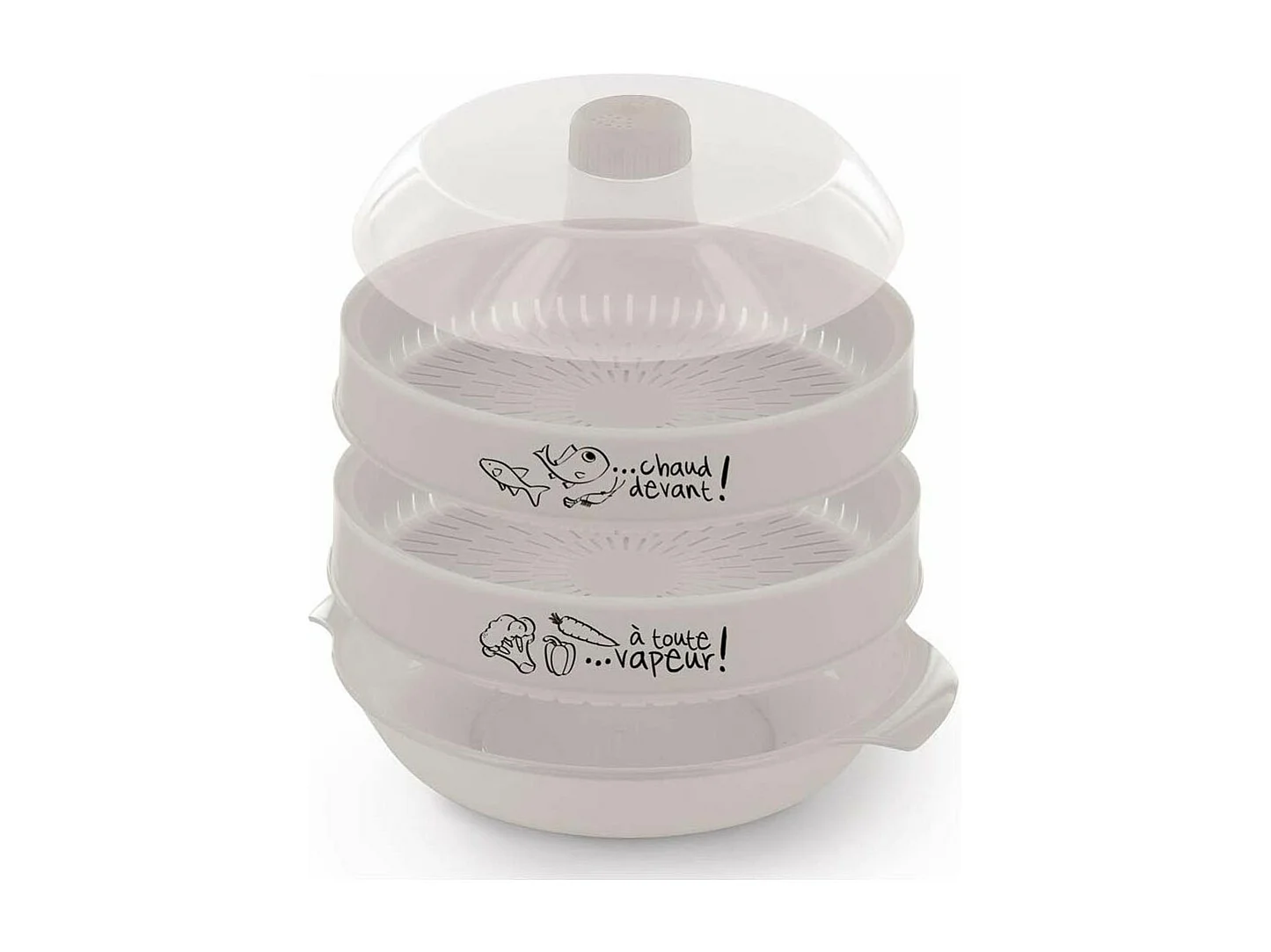 Cuit-vapeur à 2 étages spécial micro-ondes 2.4L Fuschia