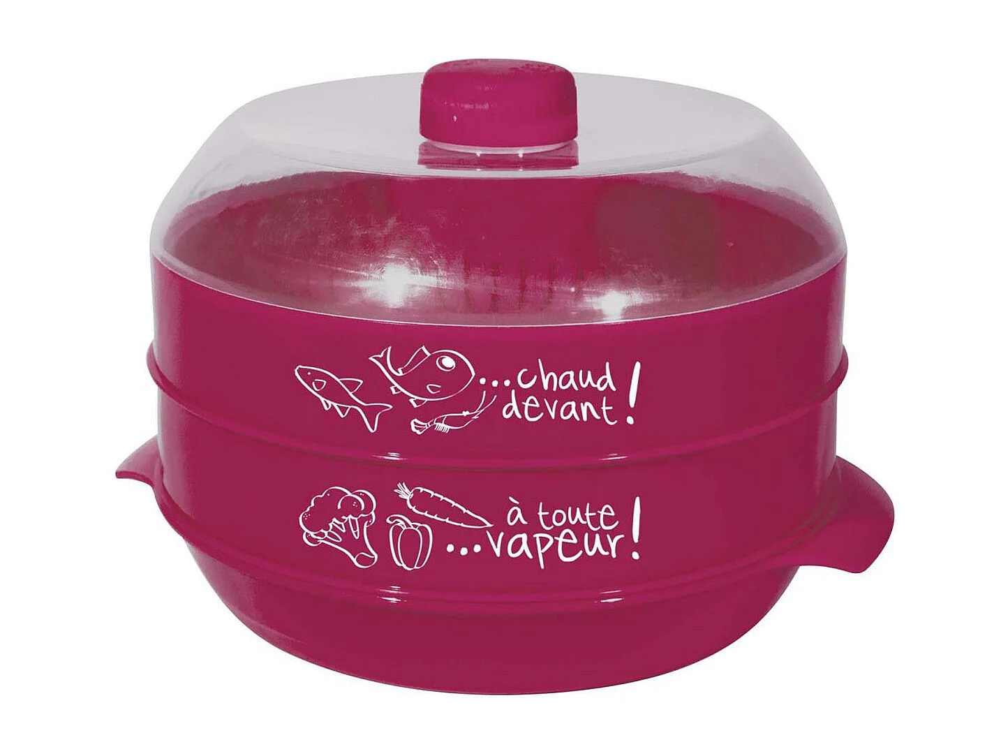 Cuit-vapeur à 2 étages spécial micro-ondes 2.4L Fuschia