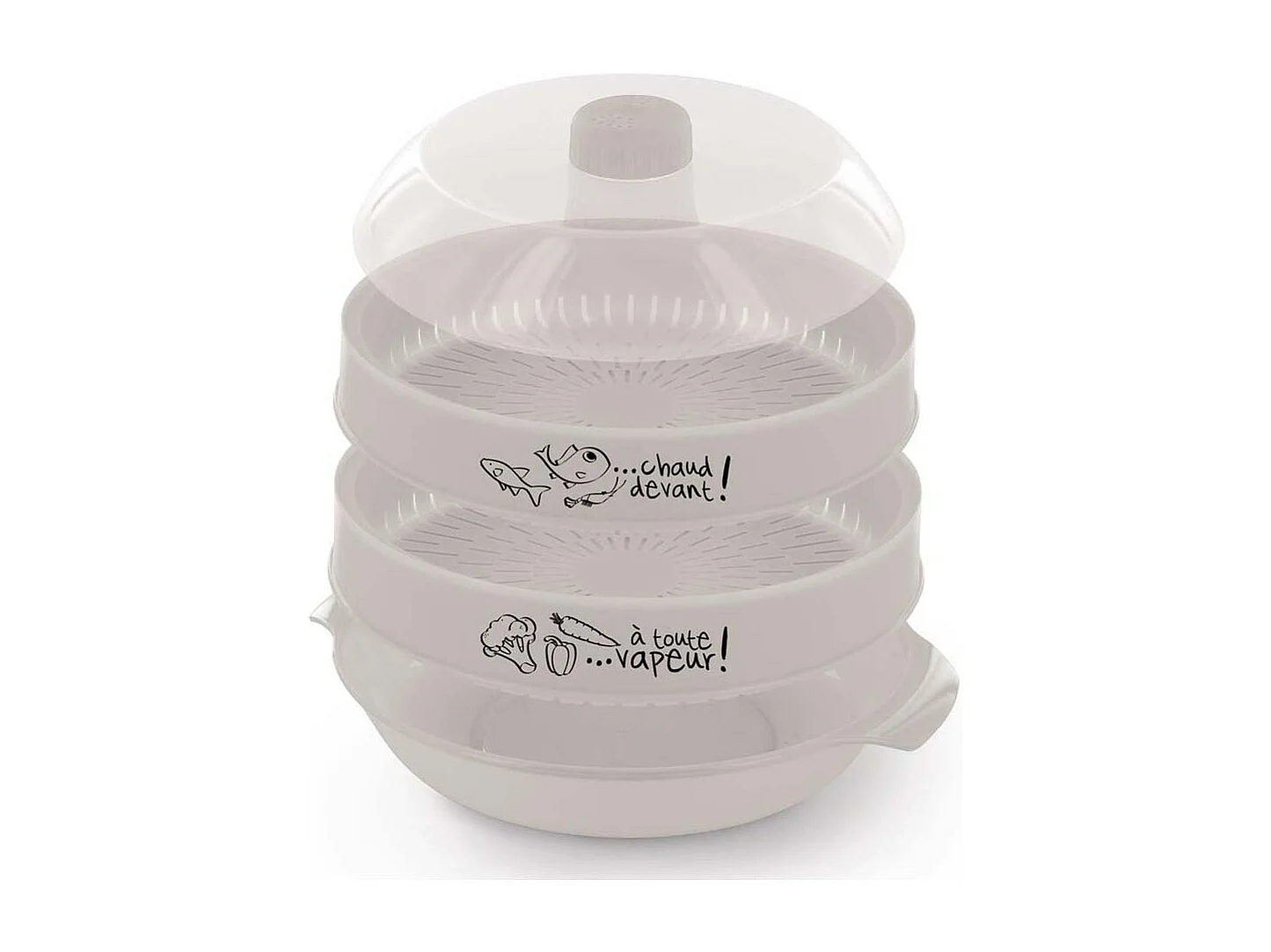 Cuit-vapeur à 2 étages spécial micro-ondes 2.4L Fuschia