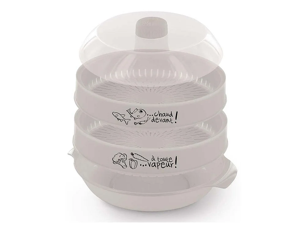Cuit-vapeur à 2 étages spécial micro-ondes 2.4L Fuschia