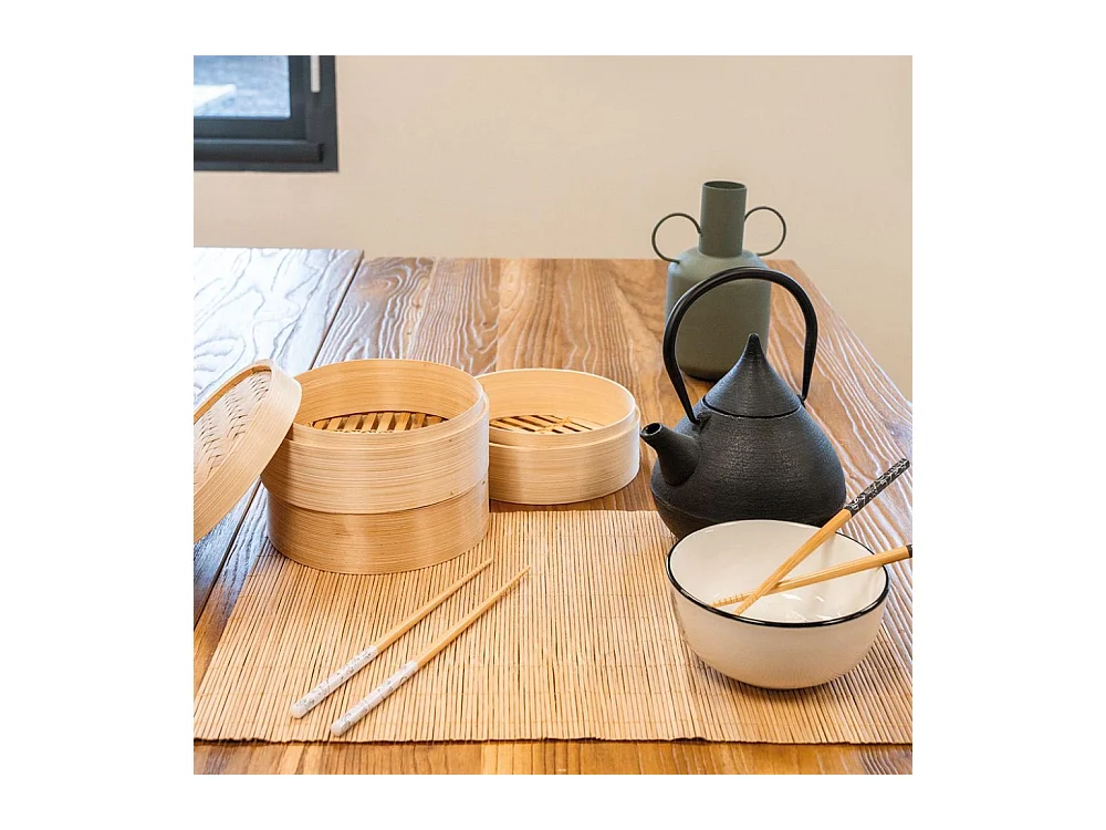 Damfgarer aus Bambus mit 3 Ebenen