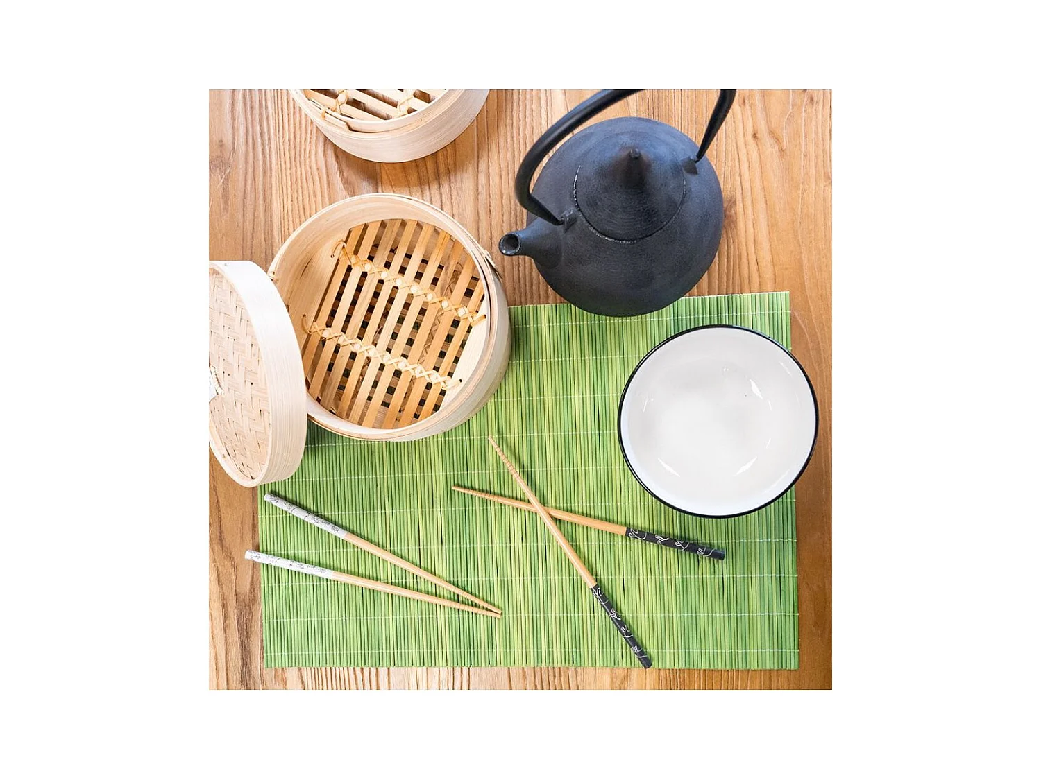 Damfgarer aus Bambus mit 3 Ebenen