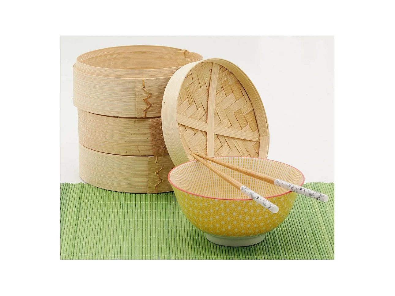 Damfgarer aus Bambus mit 3 Ebenen