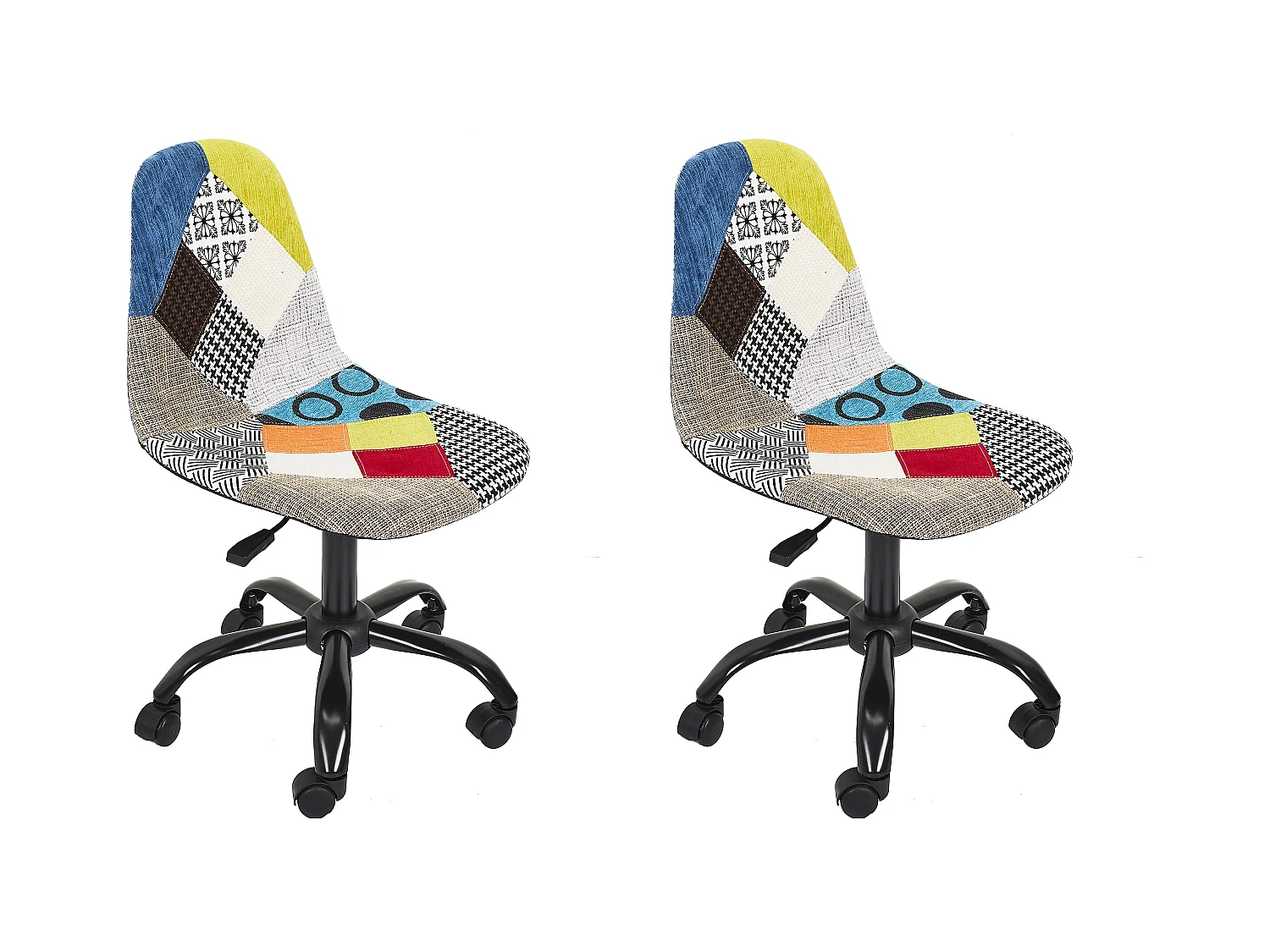 Chaise De Bureau Patchwork - Lot De 2 Multicolore
