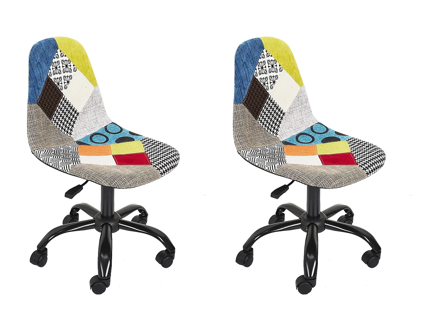Chaise De Bureau Patchwork - Lot De 2 Multicolore