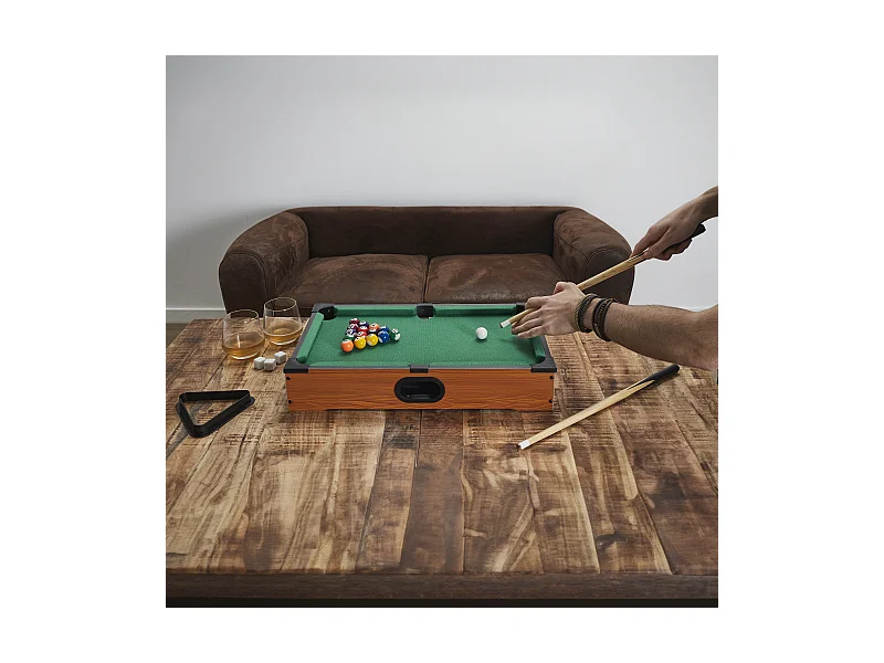 Jeu De Table Billard Marron, Vert