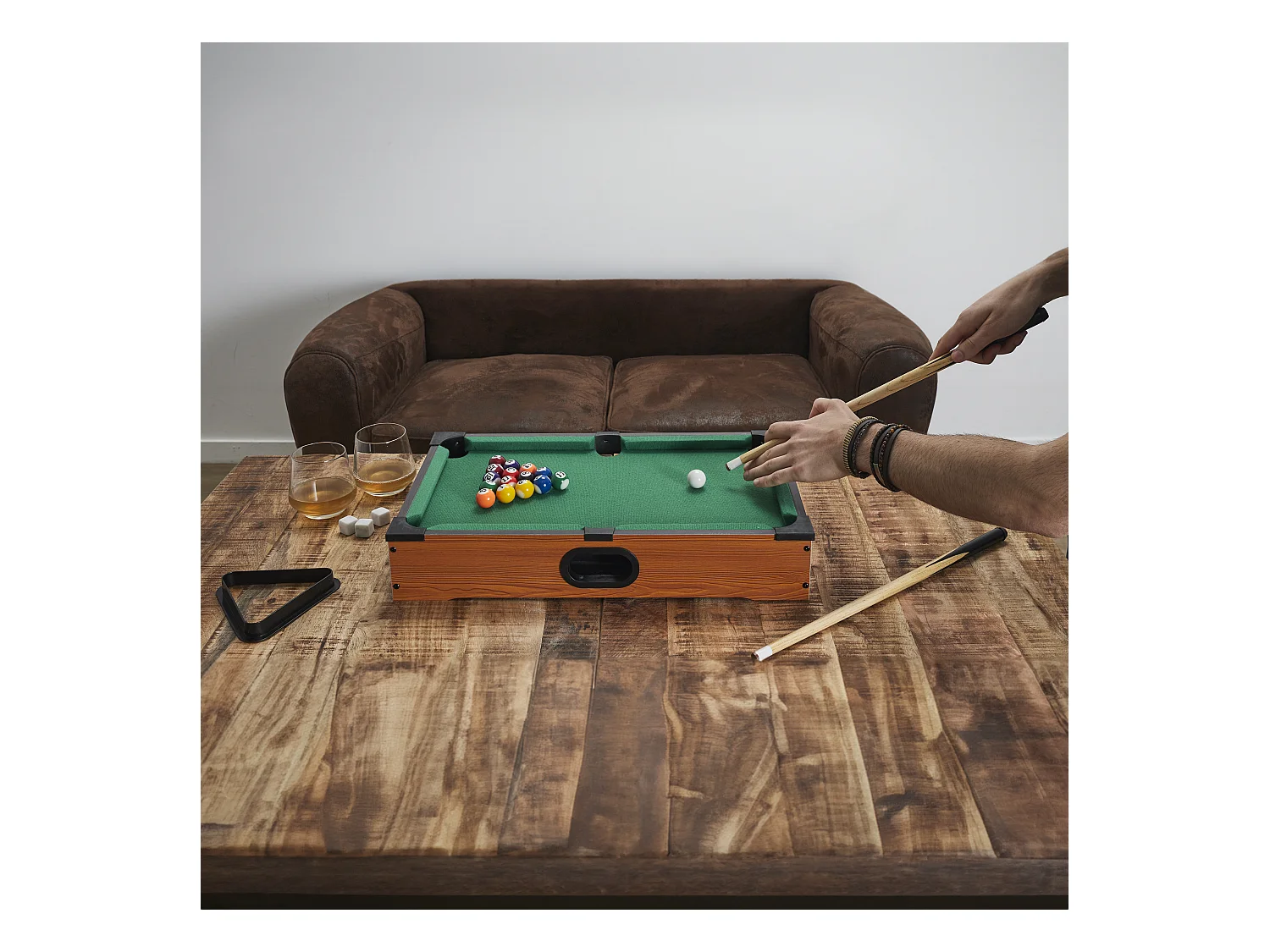 Jeu De Table Billard Marron, Vert
