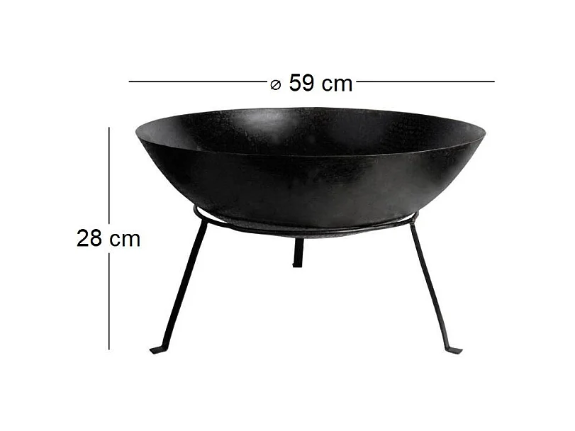 Brasero rund aus Metall auf Standfuß 59 x 28 cm