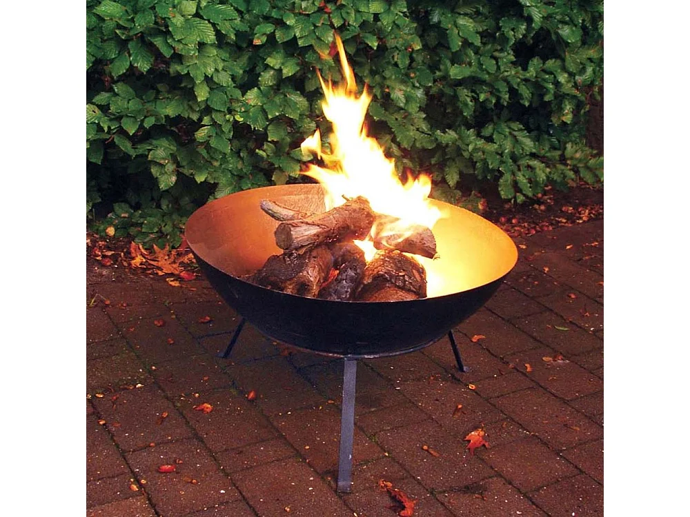 Brasero rond en métal sur pied 59 x 28 cm