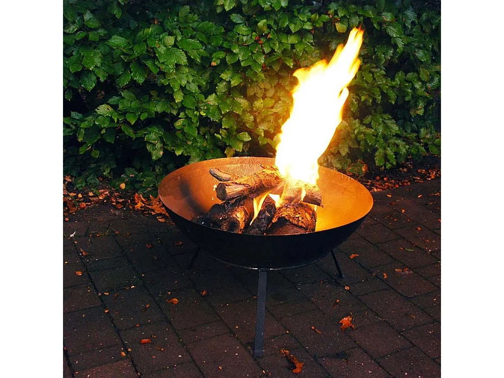 Brasero rond en métal sur pied 59 x 28 cm