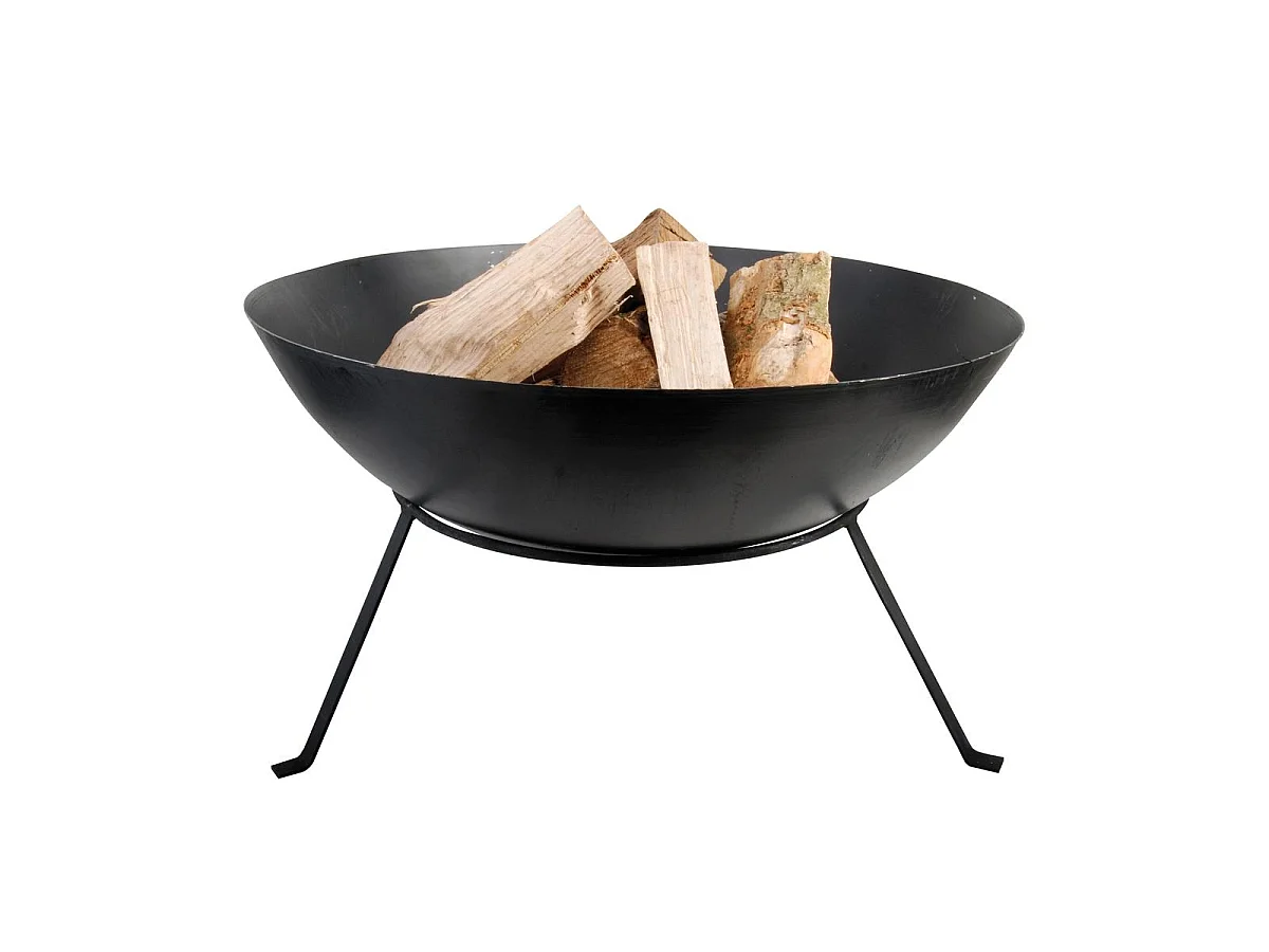 Brasero rond en métal sur pied 59 x 28 cm