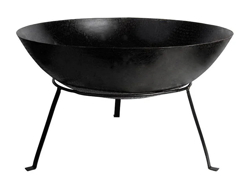 Brasero redondo de metal sobre soporte 59 x 28 cm