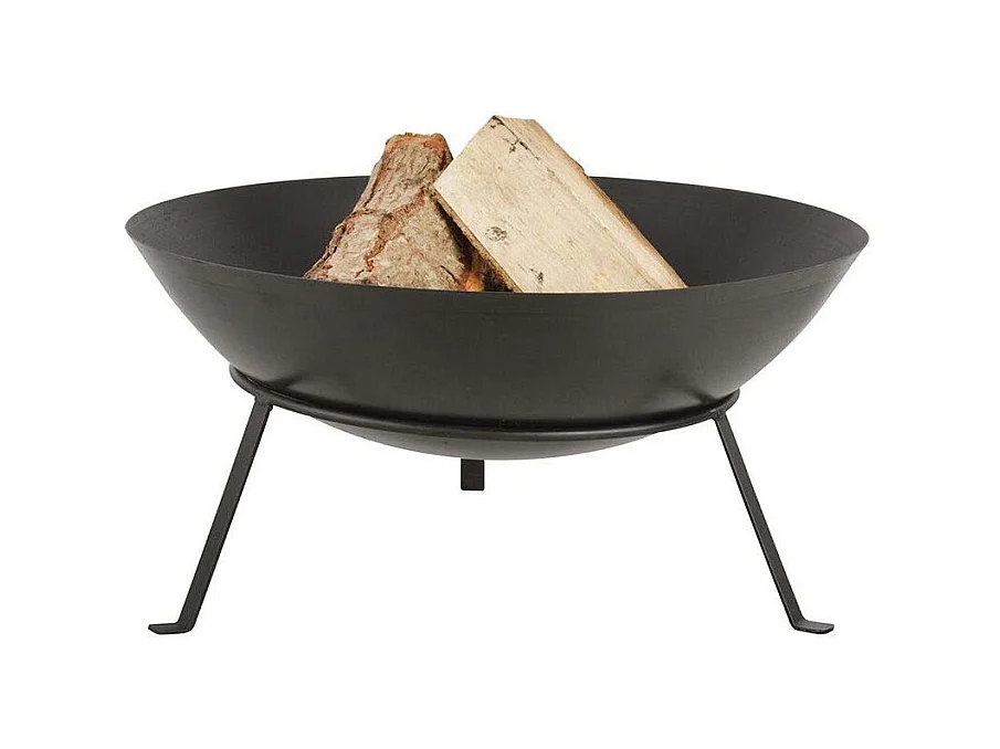 Brasero rond en métal sur pied 49,5 x 24,5 cm