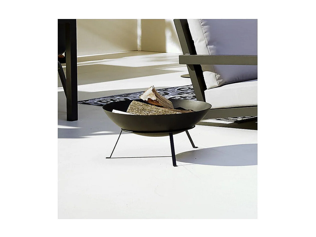 Brasero rond en métal sur pied 49,5 x 24,5 cm