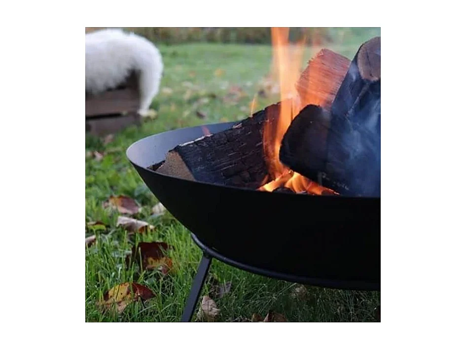 Brasero rond en métal sur pied 49,5 x 24,5 cm