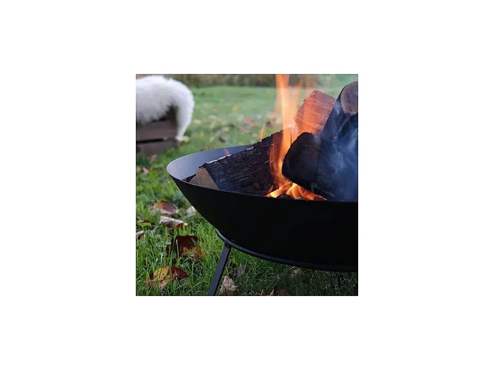 Brasero rond en métal sur pied 49,5 x 24,5 cm