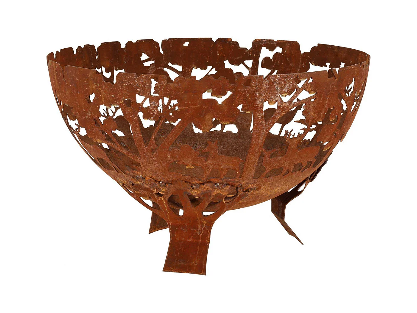 Brasero demi-rond en métal