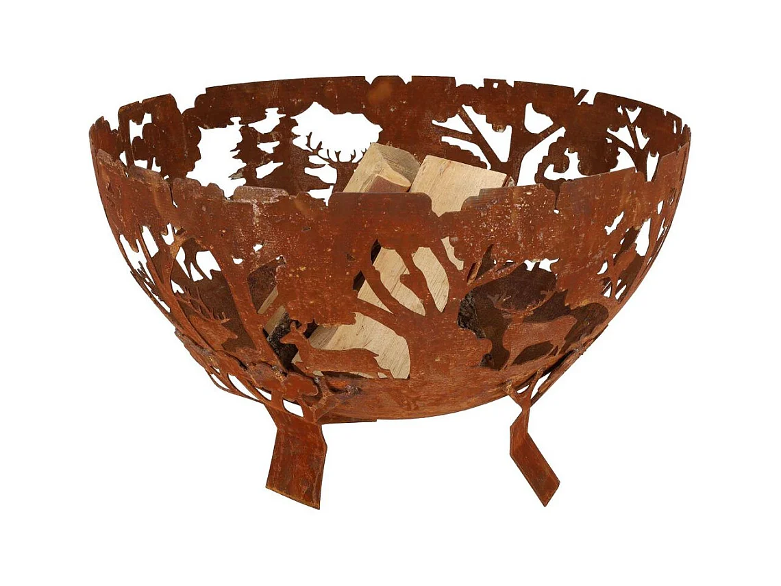 Brasero demi-rond en métal