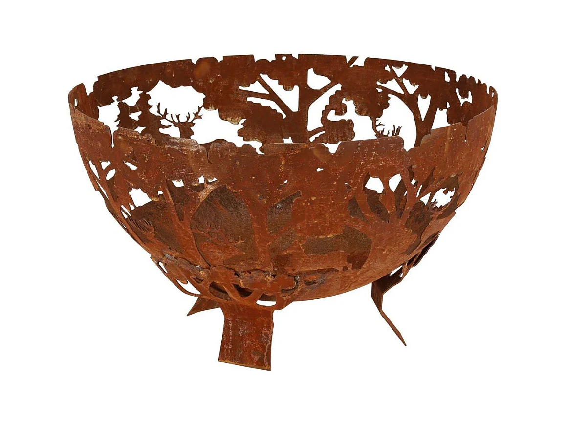 Brasero demi-rond en métal