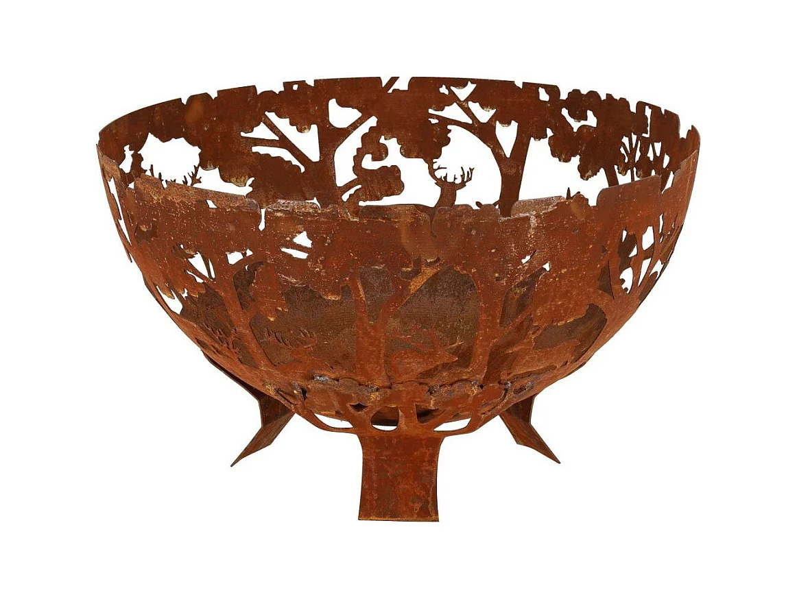 Brasero demi-rond en métal