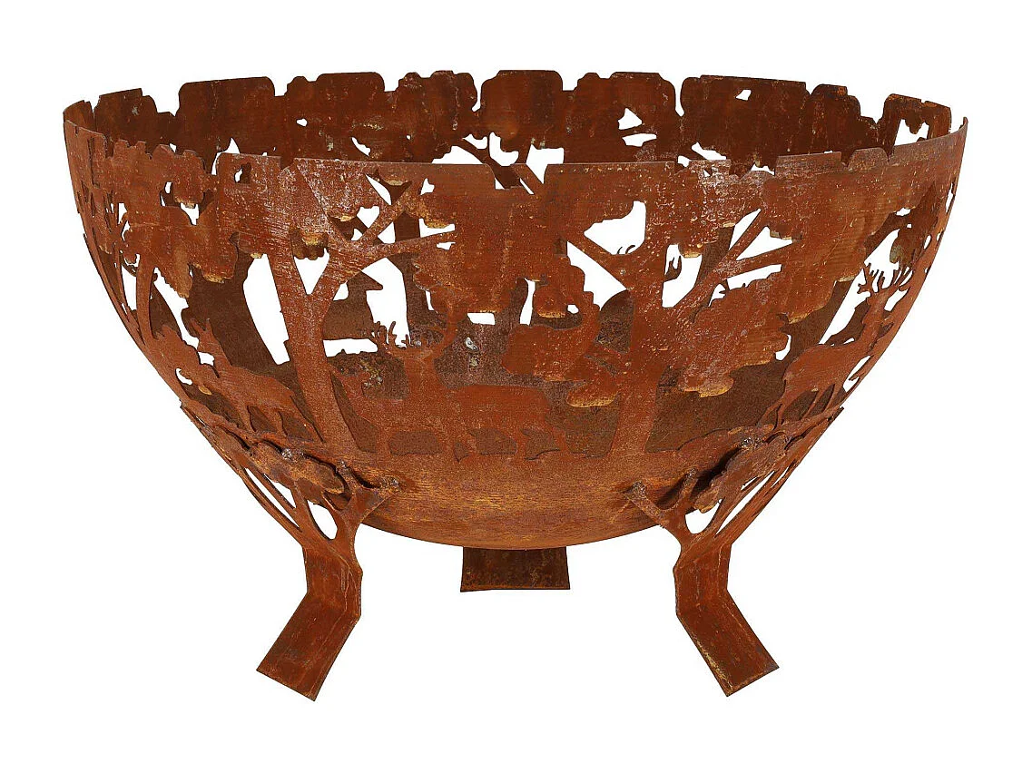 Brasero demi-rond en métal