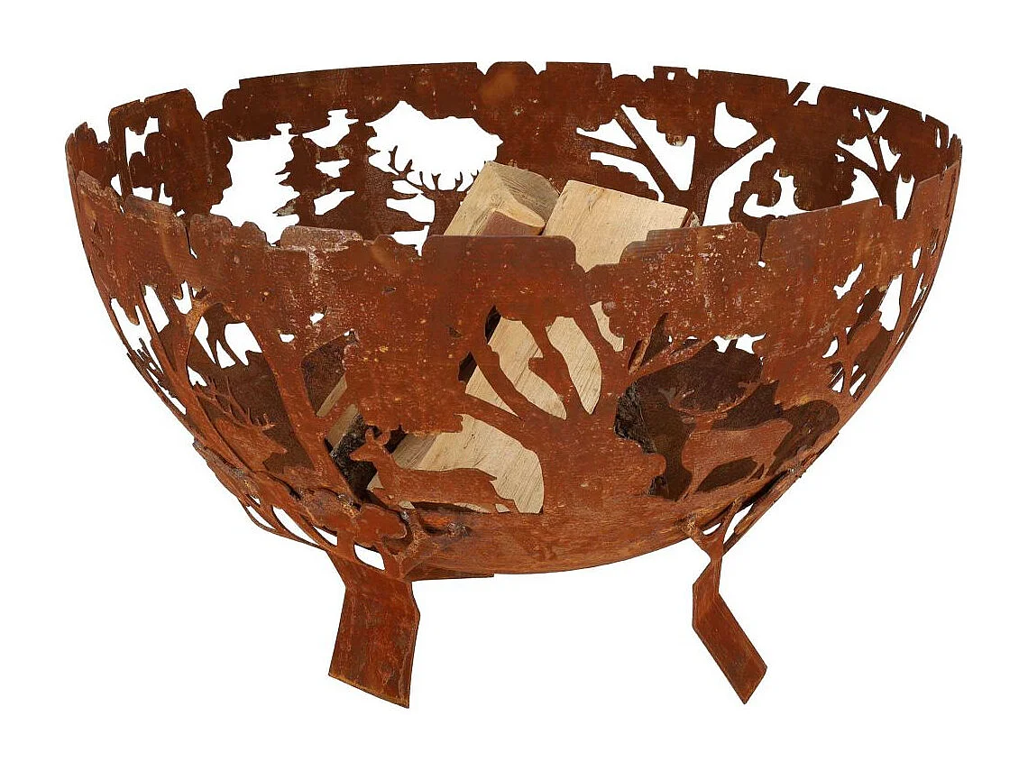 Brasero demi-rond en métal