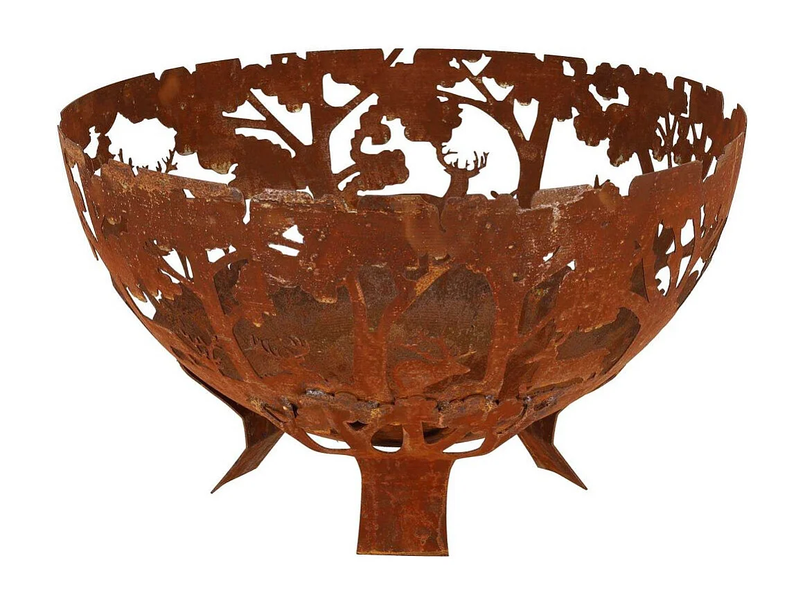 Brasero demi-rond en métal