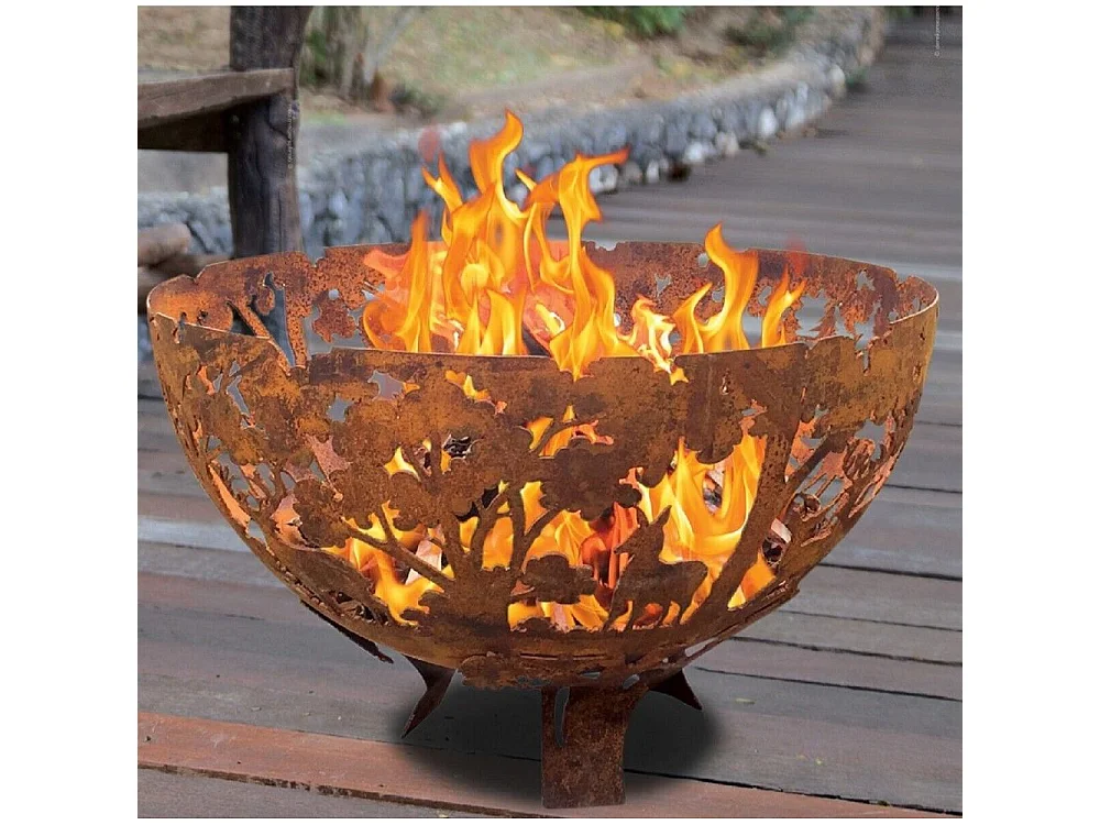 Brasero demi-rond en métal