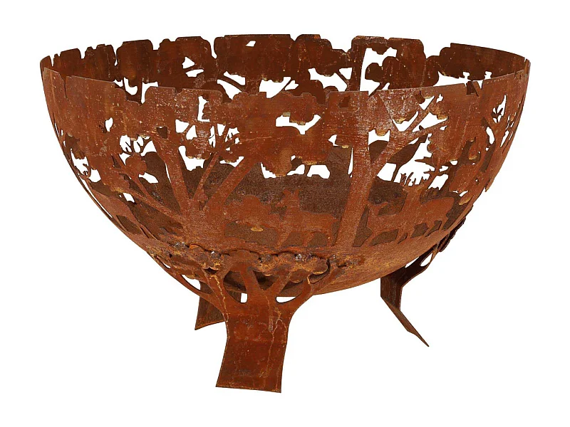 Brasero demi-rond en métal