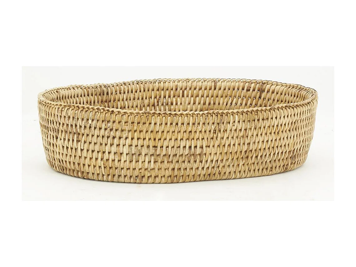 Plat ovale en pyrex et support rotin Ovale