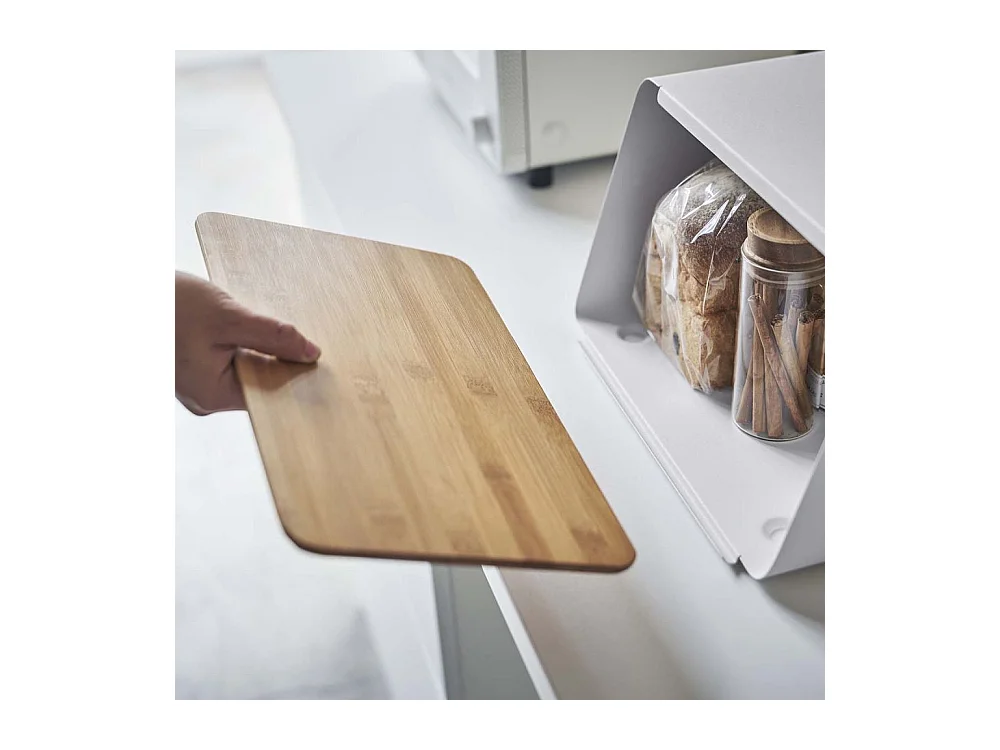 Cassetta per il pane in acciaio e bambù Torre del pane