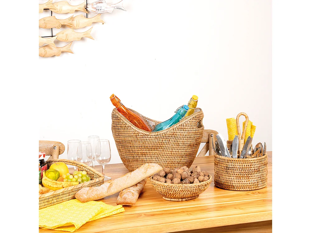 Corbeille ovale à pain en rotin