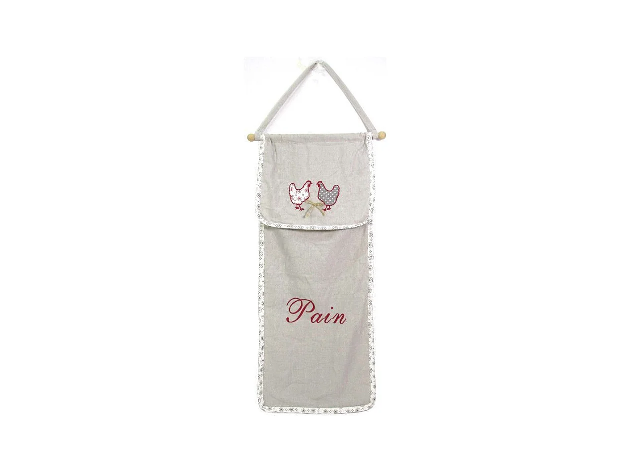Huche à pain en coton et lin Poule