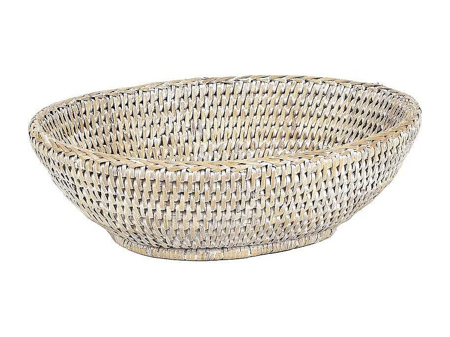 Cestino per il pane in rattan bianco