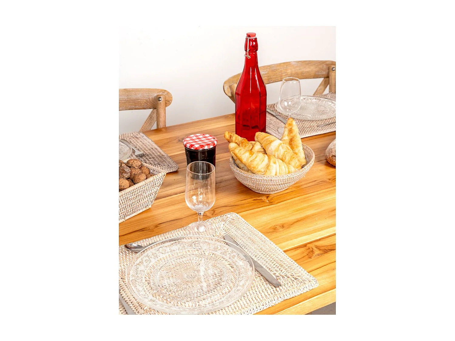 Cestino per il pane in rattan bianco