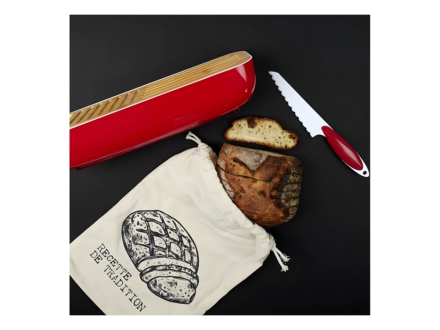 Sac à Pain en Toile "Tranche" 36cm Beige