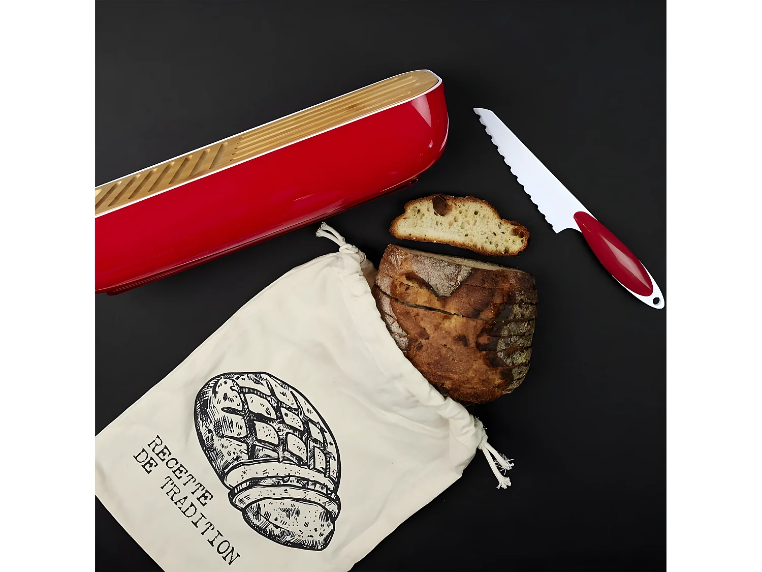 Sac à Pain en Toile "Tranche" 36cm Beige