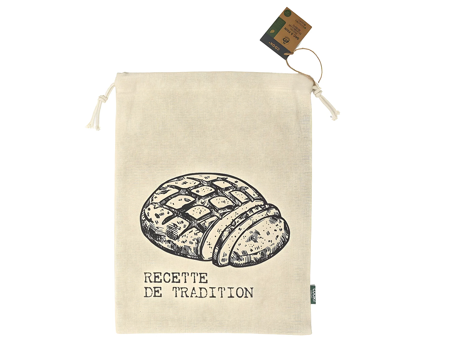 Sac à Pain en Toile "Tranche" 36cm Beige
