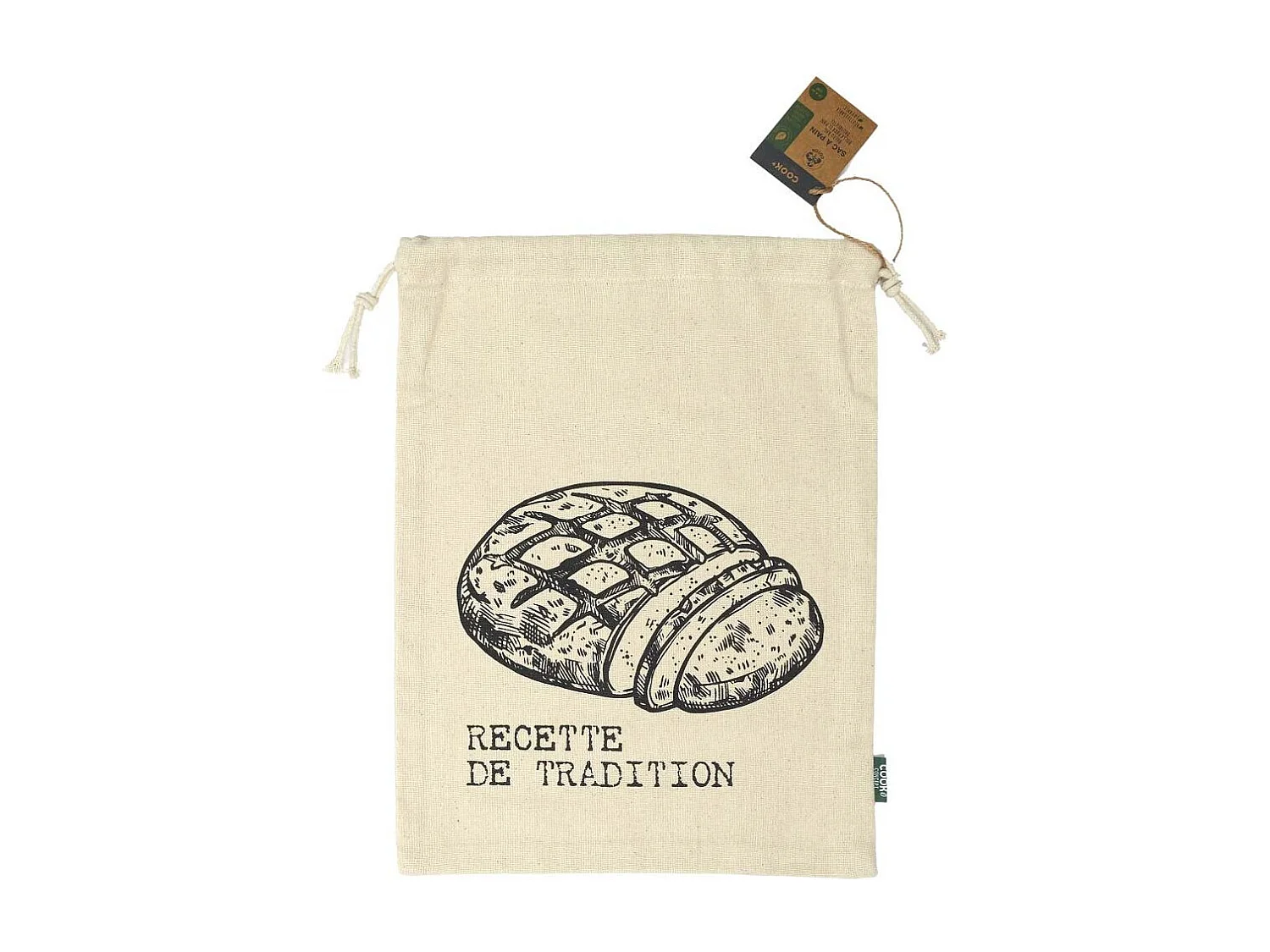 Sac à Pain en Toile "Tranche" 36cm Beige